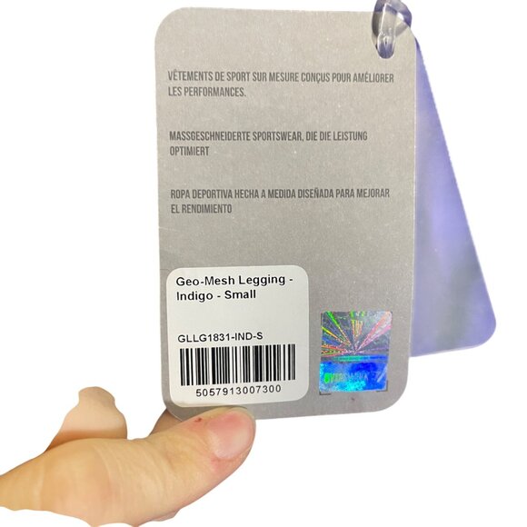 Gymshark Geo-Mesh Indigo Leggings Size S Stretch Fit Activewear - Picture 3 of 4